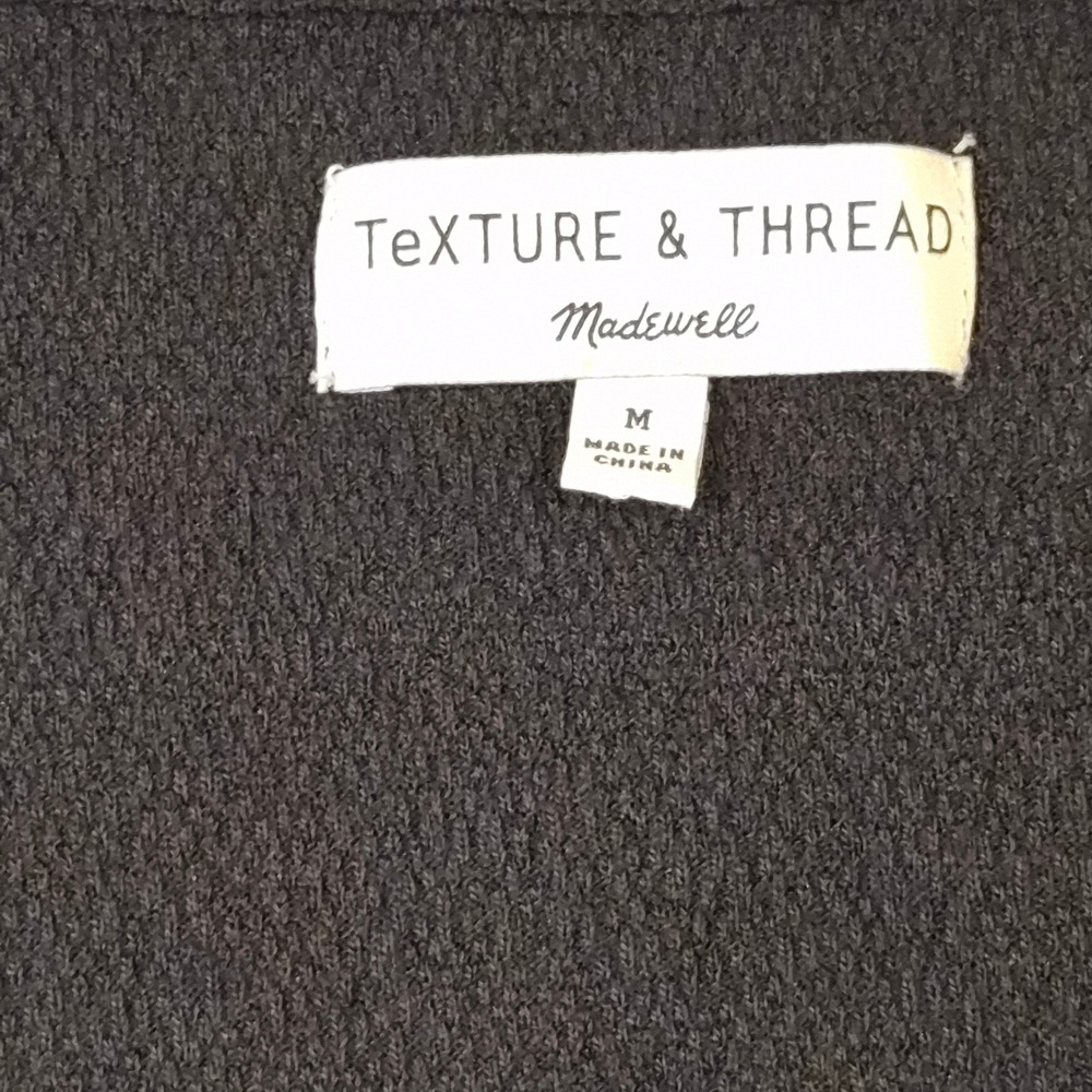 Madewell Texture & Thread Black V-Neck Butterfly Sleeve Top Blouse M AH166 - Picture 2 of 8